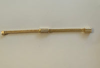Gold Magnetic Closure Bracelet – Woven Mesh Chain with CZ Accent