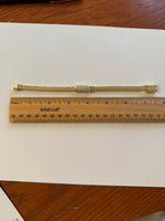 Gold Magnetic Closure Bracelet – Woven Mesh Chain with CZ Accent