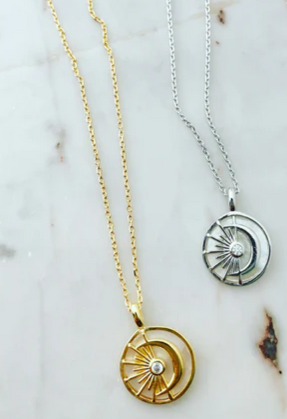 Celestial Moon and Sun Pendant