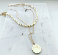 Double Coin Chain Necklace