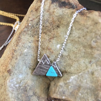 Silver Mountain Necklace with Blue Stone