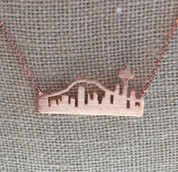 Rose Gold Seattle Skyline Necklace