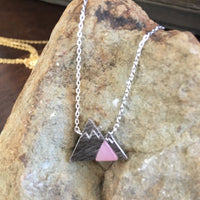 Silver Mountain Necklace with Black Stone