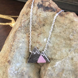 Silver Mountain Necklace with Rose Stone