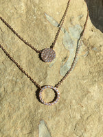 Pave Circle and Open Circle Necklace