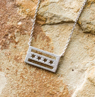 Chicago Flag Necklace