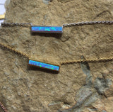 White Opal Bar Necklace