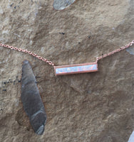 Opal Necklace Rose Gold and White Opal
