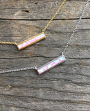 Pink Opal Bar Necklace