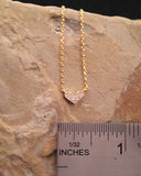 Tiny Heart Necklace, Dainty Heart, CZ Heart Necklace,  Rhinestone Heart Necklace,  Dainty Heart Necklace