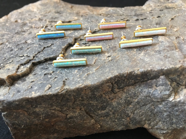 Opal Bar Earrings