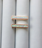 Rose Gold White Opal Earrings