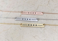 Chicago Flag 4 Star Necklace