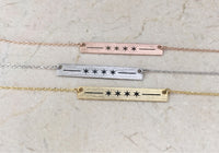 Rose Gold Chicago Flag Bar Necklace