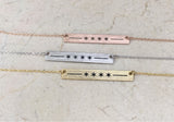 Rose Gold Chicago Flag Bar Necklace