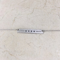 Rose Gold Chicago Flag Bar Necklace