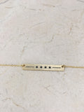 Silver Chicago Flag Bar Necklace