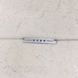 Silver Chicago Flag Bar Necklace