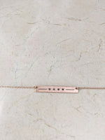 Silver Chicago Flag Bar Necklace