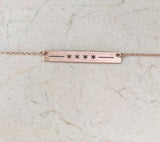 Rose Gold Chicago Flag Bar Necklace