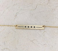 Rose Gold Chicago Flag Bar Necklace