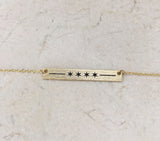 Rose Gold Chicago Flag Bar Necklace