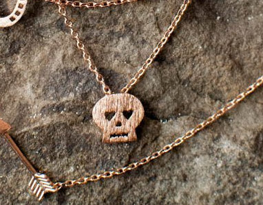 Dainty shop skull necklace