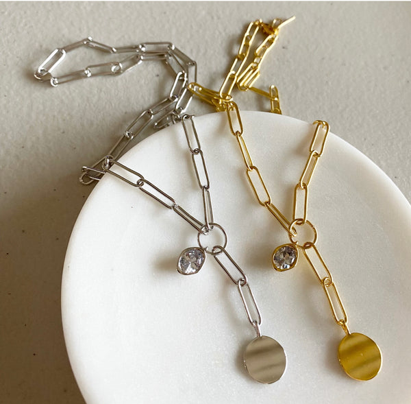 Paperclip Lariat Necklace